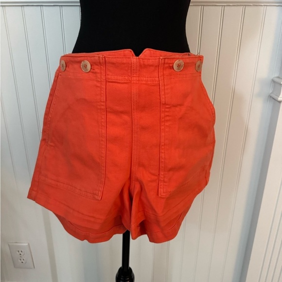NWOT Pilcro The Kit High-Rise Utility Shorts~Tangerine~Size 32~Anthropologie - Picture 5 of 10